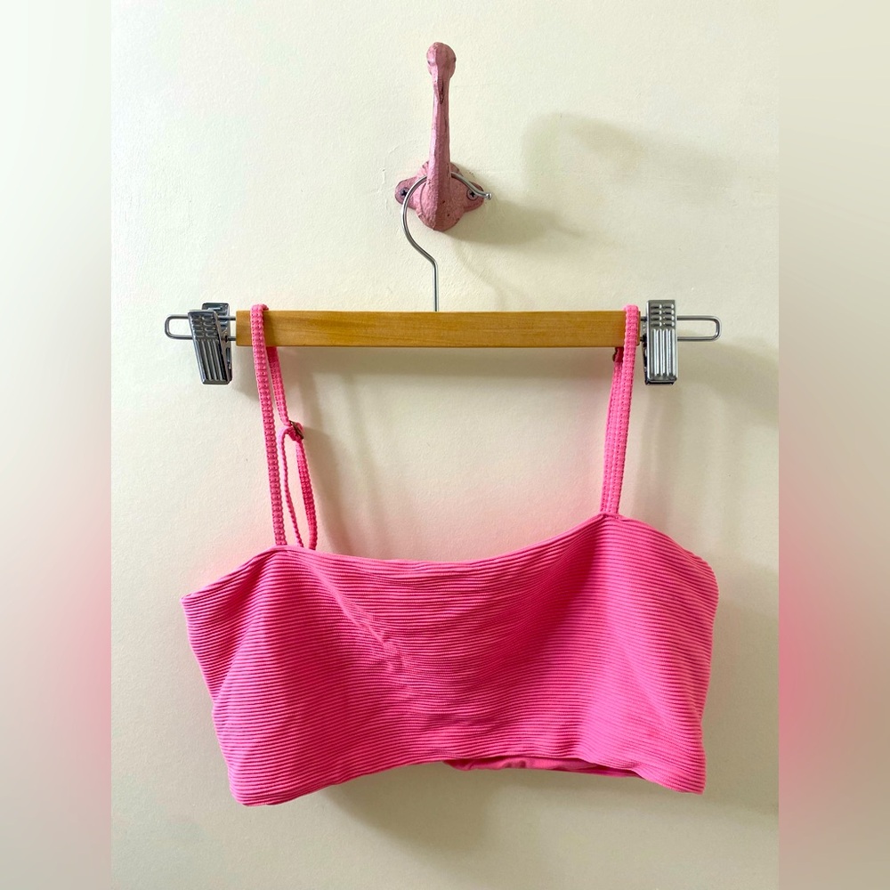 Billabong Pink Ribbed Bathing Suit Top